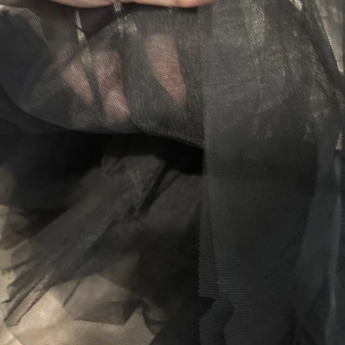 Max Mara metallic silk blend skirt with tulle hem