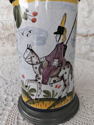 Baroque cup made of faience like new, authentic 1800s antique