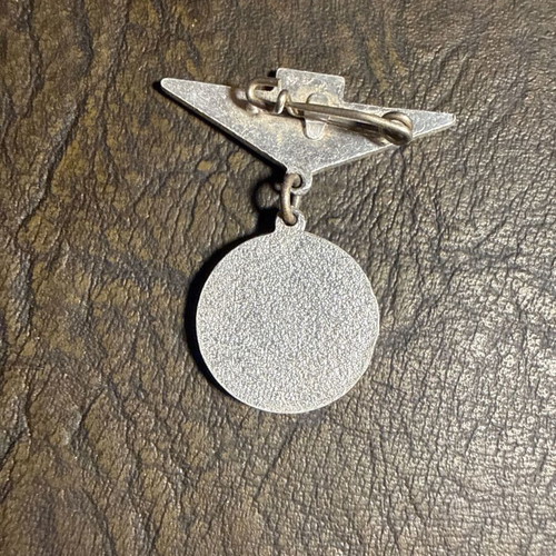 Vintage metal collectible badge with pin, new