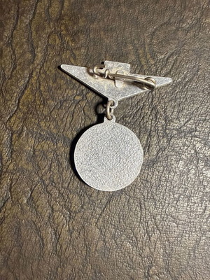 Vintage metal collectible badge with pin, new