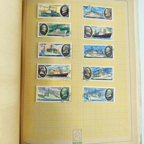 Collectible USSR stamp albums used, Cosmos and Transport and Communications