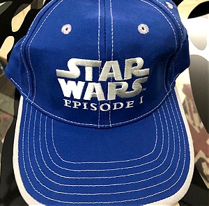 STAR WARS EPISODE I BLUE with WHITE SEAMS TRUCKER BASEBALL CAP HAT NEW