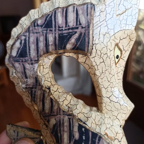 Wooden decorative seahorse new, handmade with batik fabric