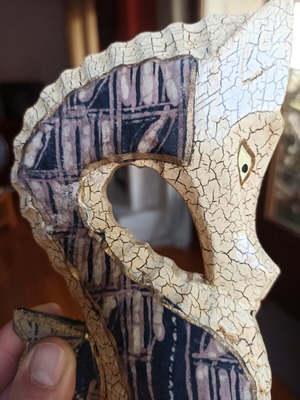 Wooden decorative seahorse new, handmade with batik fabric