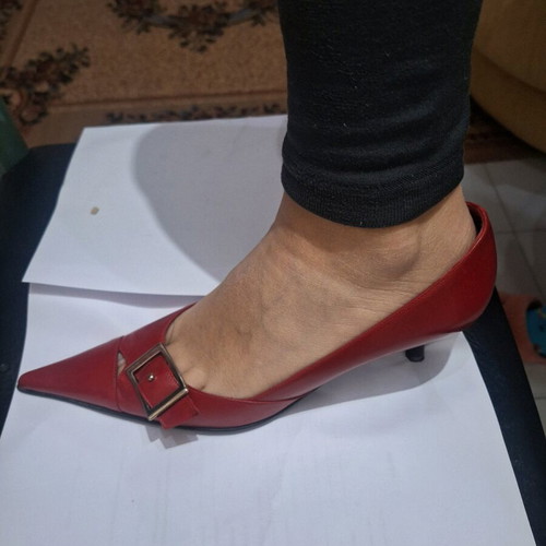 Haralas red pumps like new, size 39, genuine leather