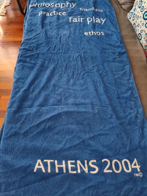 Adidas Athens 2004 Commemorative Beach Towel like new