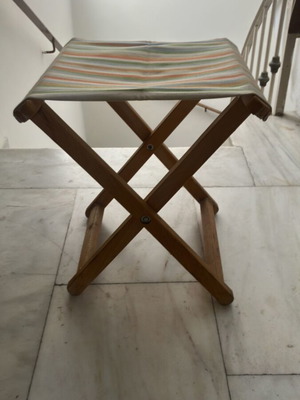 Stools like new, fabric and wood, set of 2