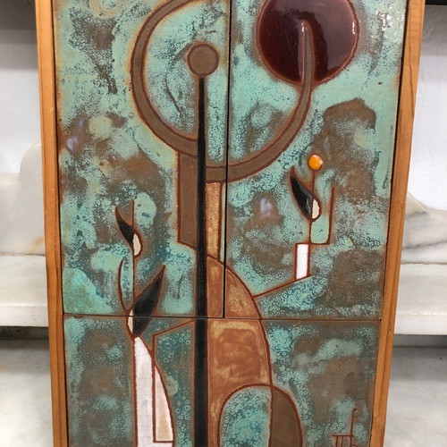 Ceramic tile by Panos Valsamakis used, set of 3 pieces