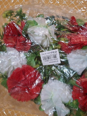 Plastic wreath unused