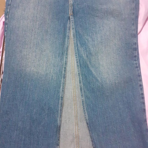 Stradivarius midi denim skirt new with slit, size 38