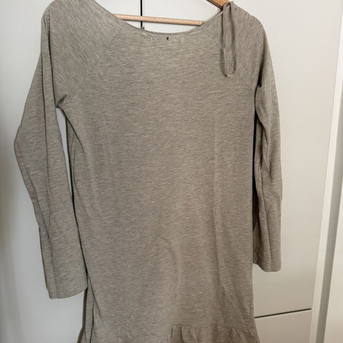 Attrattivo blouse with ruffles used, size M, grey beige