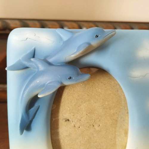 Photo frame used with sea theme dolphins and octopus 11.5x14.5 cm