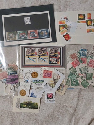 Large lot with FDC, ETB, postcards, traveled covers, stamps, folios used