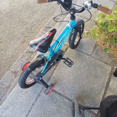 12-inch kids BMX bike, blue, disc brakes