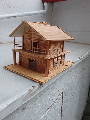 Handmade house used made with toothpicks
