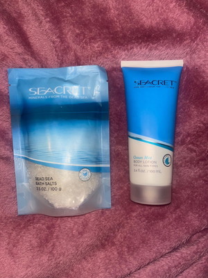 Seacret Ocean Mist Lotion 3.4oz and Dead Sea Bath Salts set new
