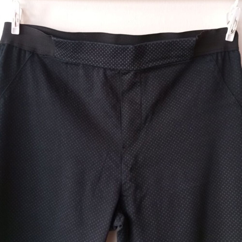Blue pants with subtle geometric pattern and elastic waist, size L