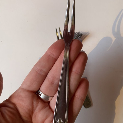 Inox vintage forks set of 9, excellent condition