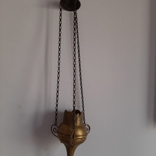 Bronze incense burner antique used, height 56 cm