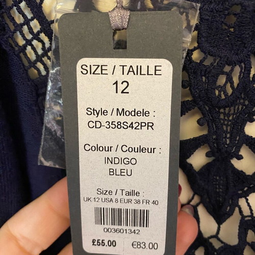 Laura Ashley bolero new, blue with lace detail
