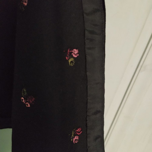 Vintage vest handmade black embroidered velvet like new