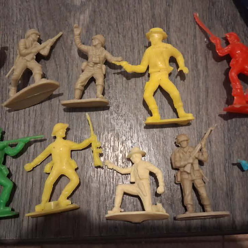 Used old toy soldiers, all together