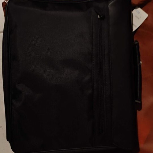 Francinel black briefcase new fabric and leather two compartments