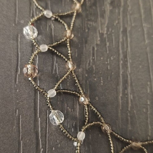 Choker necklace with beads and metal clasp, like new