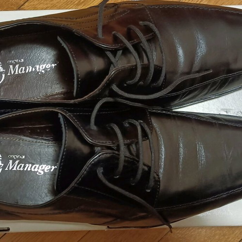Leather men's shoes size 43 like new, black