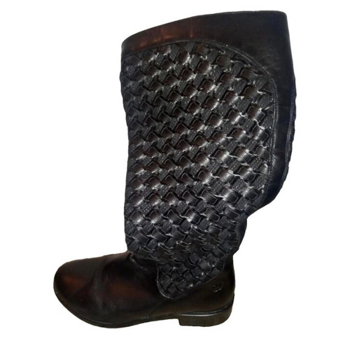 Gerry Weber leather boots with woven design and zebra accents