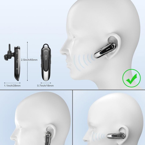 New Bee Bluetooth Handsfree Headset V5.0 with Dual Microphone, New