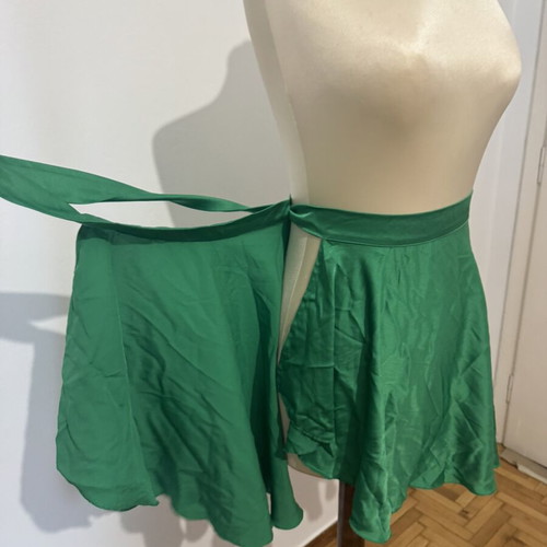Satin skirt new, green, one size, ties like a pareo
