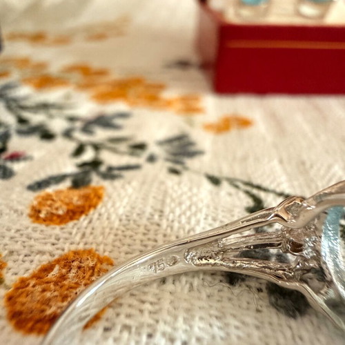White Gold K18 Ring with Blue Diamond New