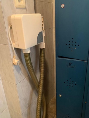 Built-in hair dryer used