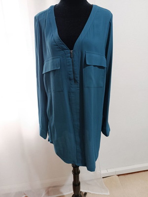 Long blouse like new, dark petrol, size XXL