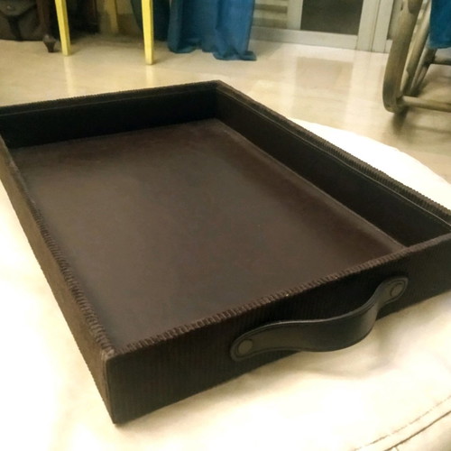 Leather tray new with decorative edge 41x28.5x6cm