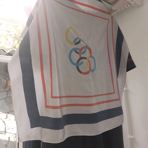 Olympic Airways Tseklenis flight attendant scarf 1978 VIP like new