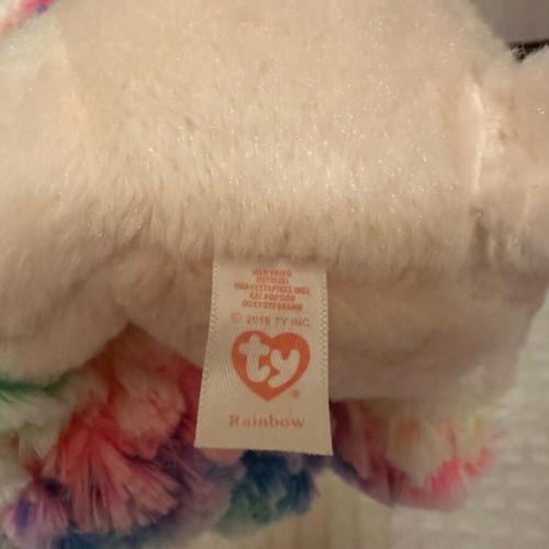 Ty Rainbow Large Dog Like New with Pocket on Back