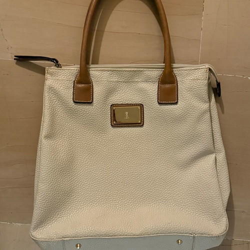Kem NY beige leather bag used with wear and tear