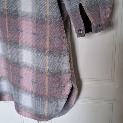 Sinsay women's coat used, pink and gray