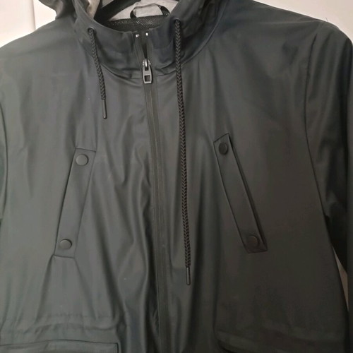 Long Black Jacket New, Size L, Waterproof Unisex