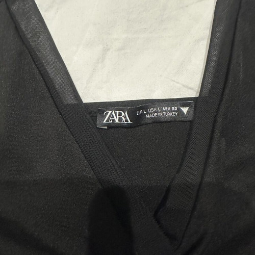 Zara lingerie top with V-neck and mesh detail, size L
