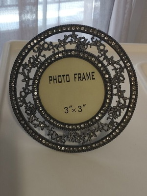 Trimar photo frame 3x3" new, vintage style with rhinestones