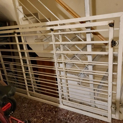 Balcony door grilles used, 2 pieces, solid iron