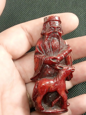 Miniature Chinese sage new, 7x3 cm, cinnabar