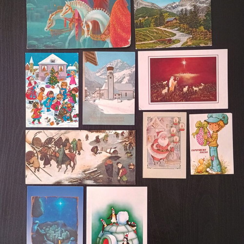 Postcards set 56 pieces, written, for collection