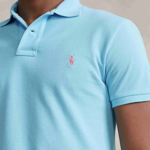 Polo Ralph Lauren short sleeve pique polo shirt, turquoise, size L