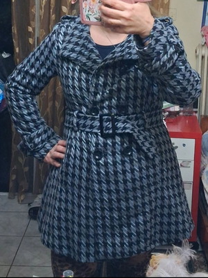 Love & Love Pied-de-Poule Women's Coat grey size L like new