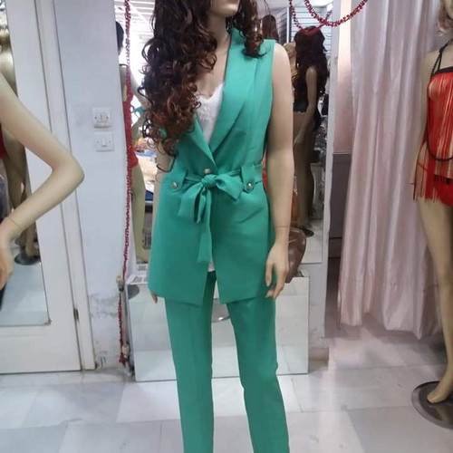 Women's set sleeveless jacket and pants new, veraman color