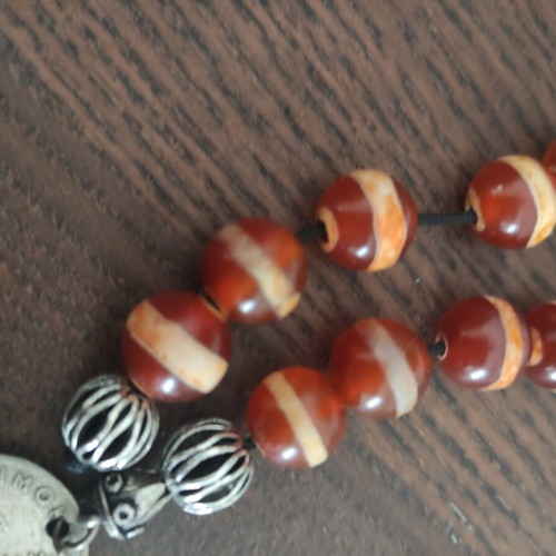 Worry beads monoloi from natural banded agate, new